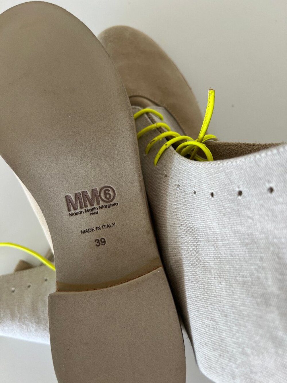 MM6 Maison Margiela Canvas & Suede Lace-Up Ankle Boots Size 39 – Unworn - Picture 7 of 12